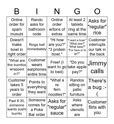 Poki Cat Bingo Card