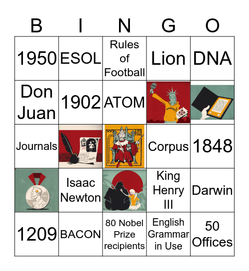 Cambridge History Bingo Card