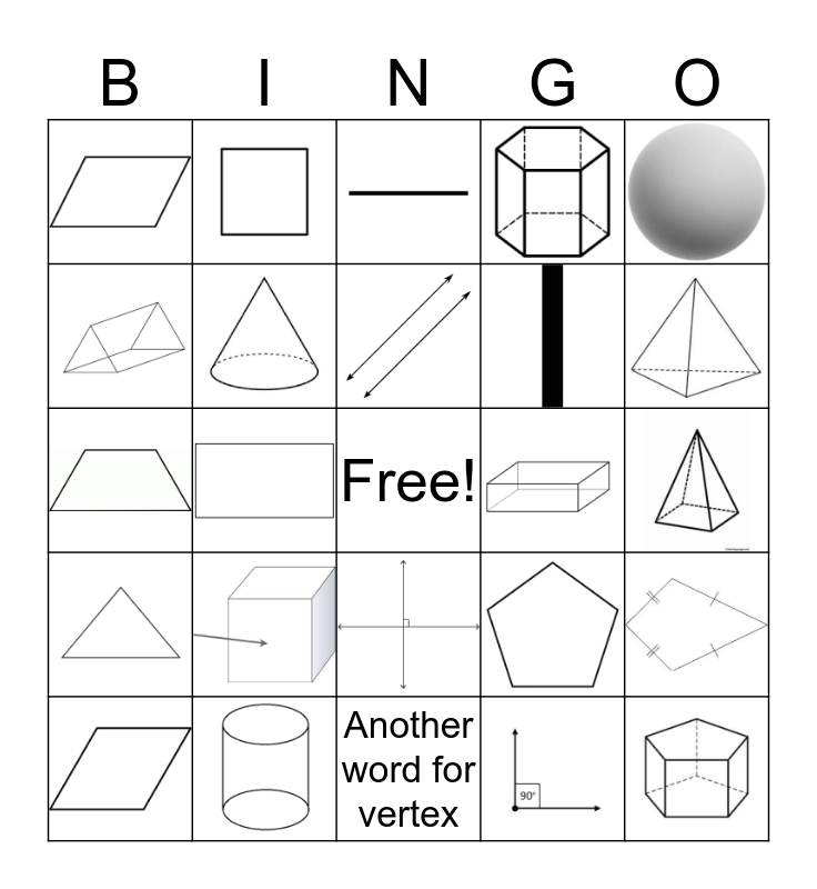 Geometry Bingo Card