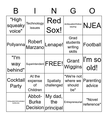 Coviello Bingo II Bingo Card