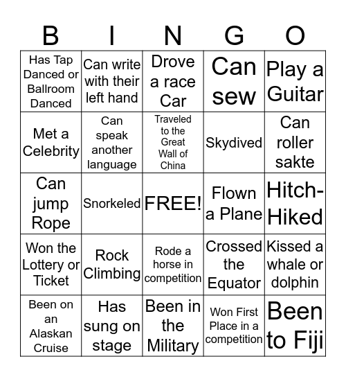 Next Step BINGO Card