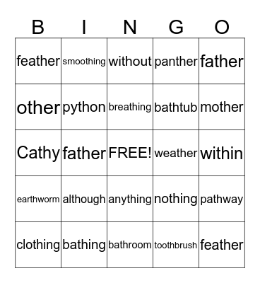 TH Medial Bingo Card