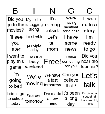 Emoji Inferencing Bingo Card