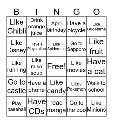 Find someone who... Bingo Card