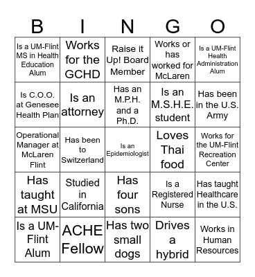 Mingle Bingo! Bingo Card
