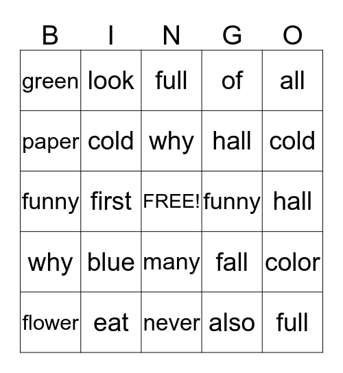 Theme 3 Bingo Card