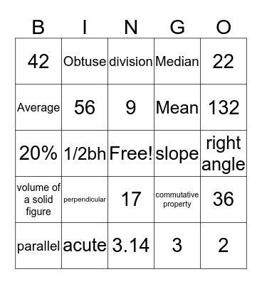 Geometry Chapter 3 Bingo Card