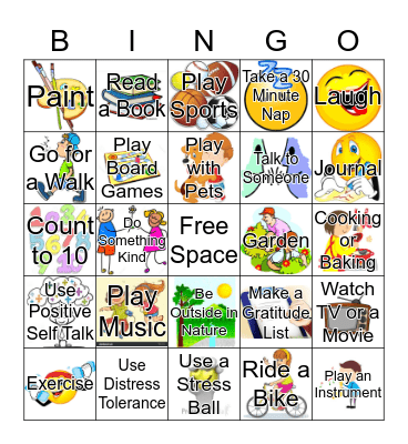 Mental Wellness Bingo Card