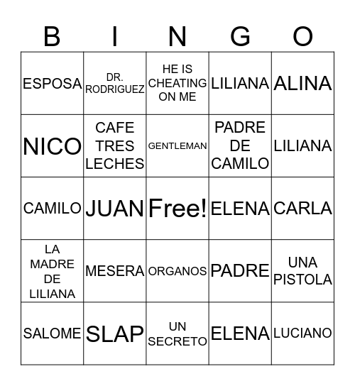 LAS APARIENCIAS ENGANAN Bingo Card