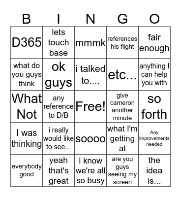 Conference Call Bingo Card