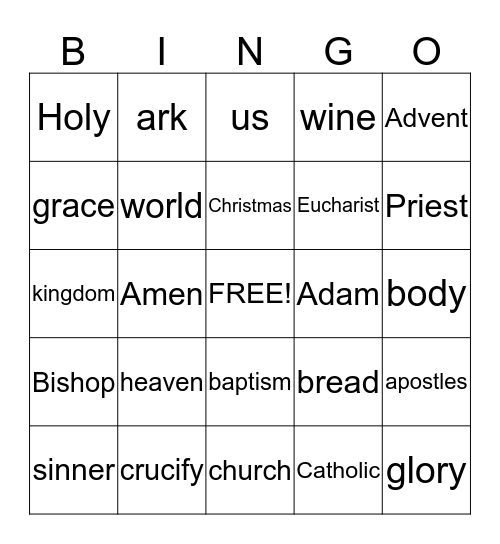 Bible Bingo Card