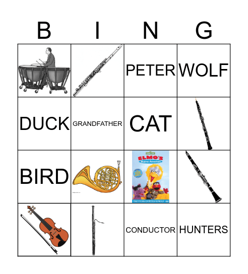 PETER AND THE WOLF Bingo Card