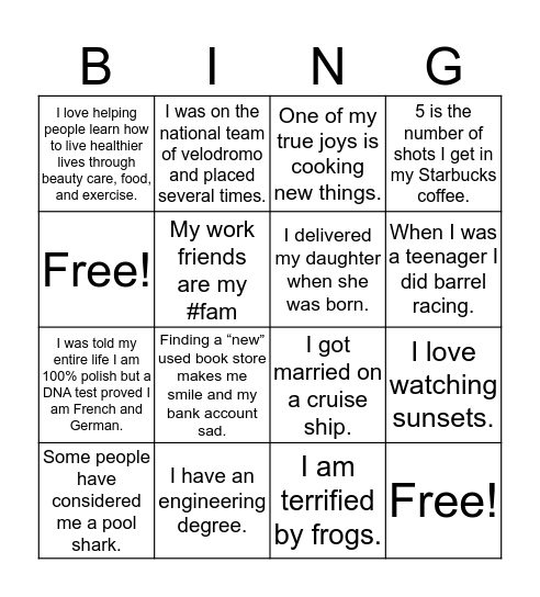 Bee Ridge Bingo Card