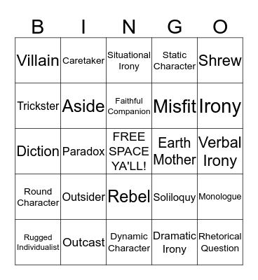 READING SOL PREP STEPHOUSE STYLE Bingo Card