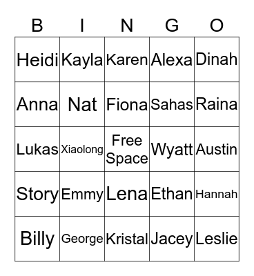 BINGO Card