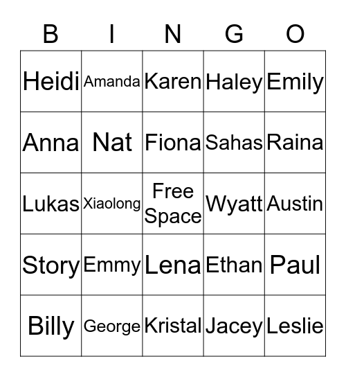 BINGO Card