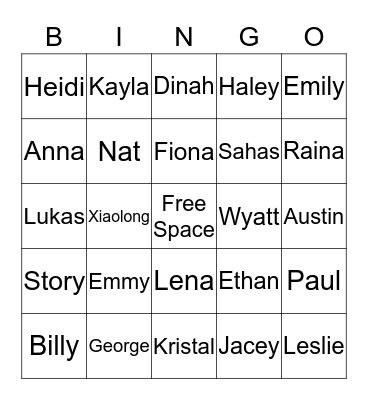 BINGO Card