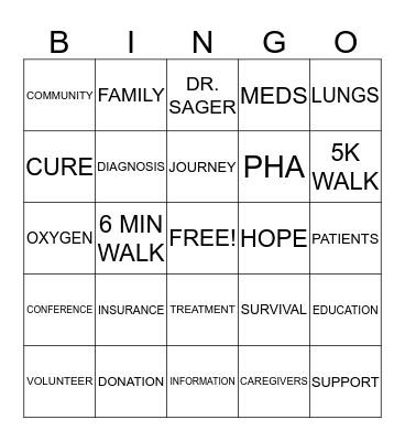 PHA Bingo Card