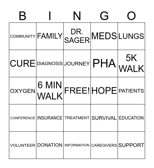 PHA Bingo Card