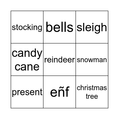 CHRISTMAS Bingo Card