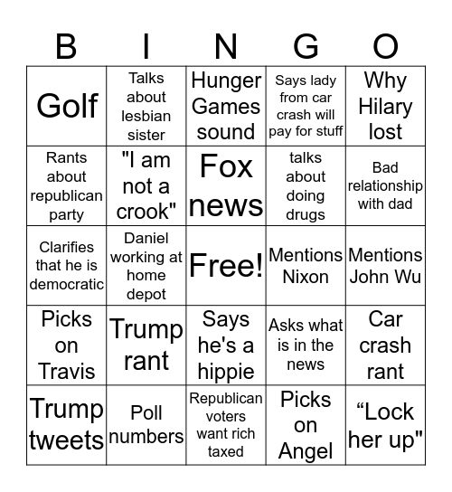 Howell Habits Bingo Card