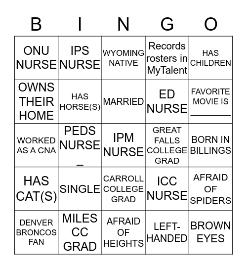 Icebreaker Bingo Card