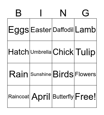 Spring Bingo Card