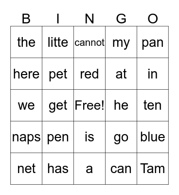 Get the Pets Bingo Card