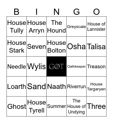 GoT BINGO Card