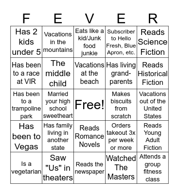 SPRING FEVER Bingo Card