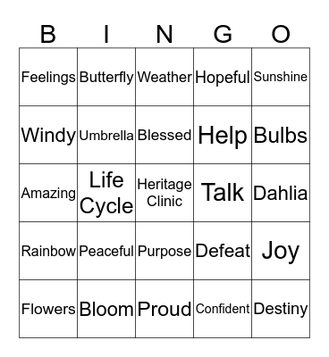 Heritage Clinic  Bingo Card