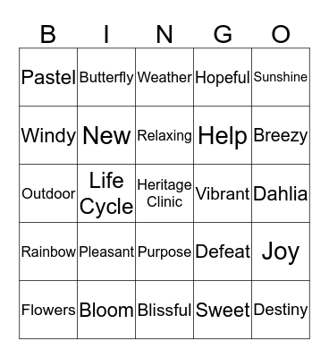 Heritage Clinic  Bingo Card