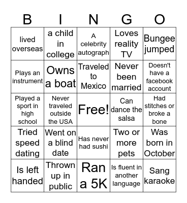 Find someone who HAS... Bingo Card