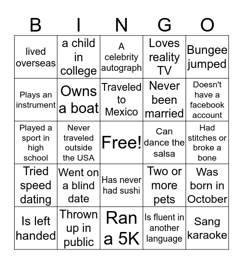 Find someone who HAS... Bingo Card