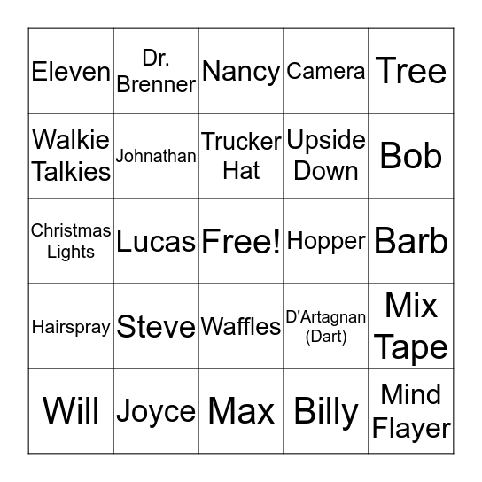 Upside Down Bingo Card