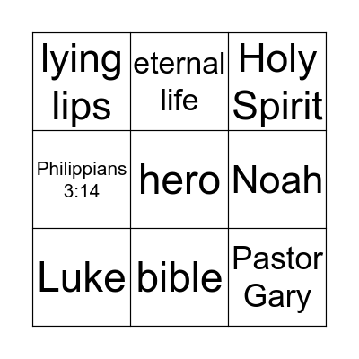 Word of Life Bingo Card