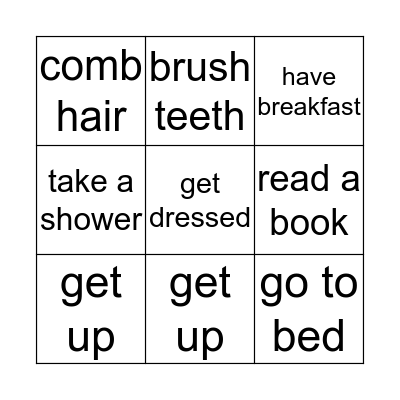 DAILY ROUTINES Bingo Card