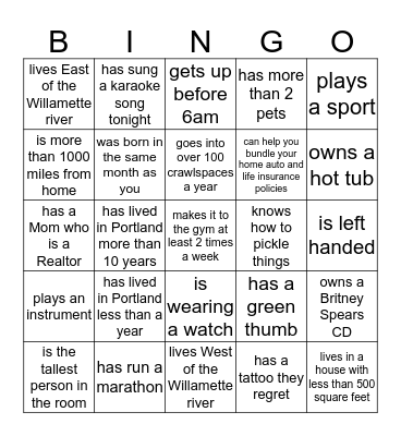 Find Someone Who... Bingo Card