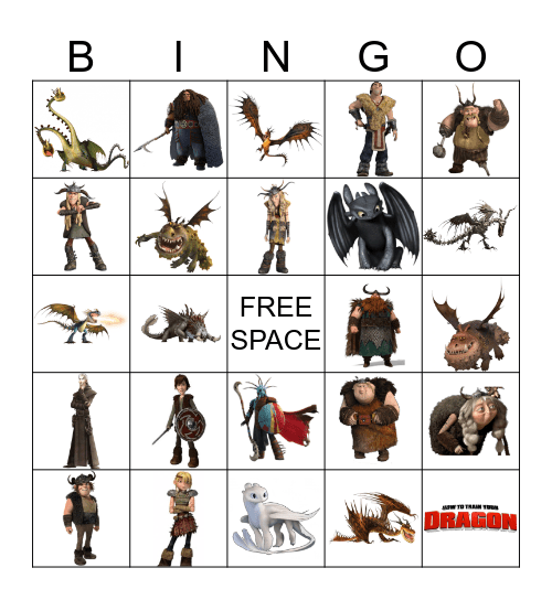 How to Train Your Dragon Bingo Card