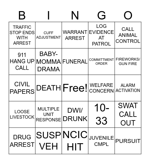 DISPATCH WEEK BINGO! Bingo Card