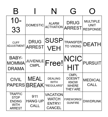 DISPATCH WEEK BINGO!!! Bingo Card
