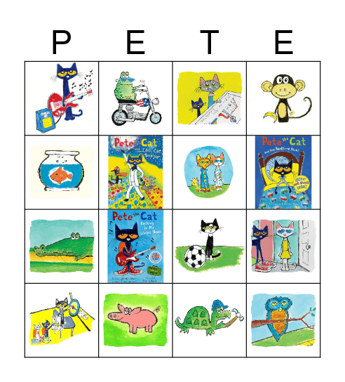 Pete's Party Bingo Card