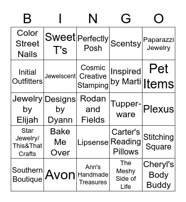 WRBC Craft Show Bingo! Bingo Card