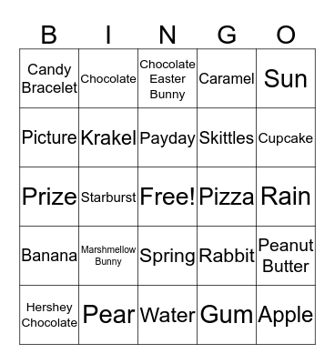 Easter Bingo Card