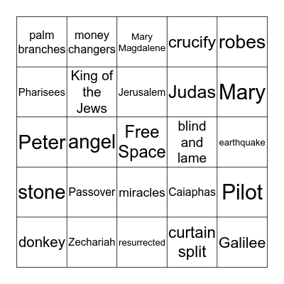 Easter Bingo Card