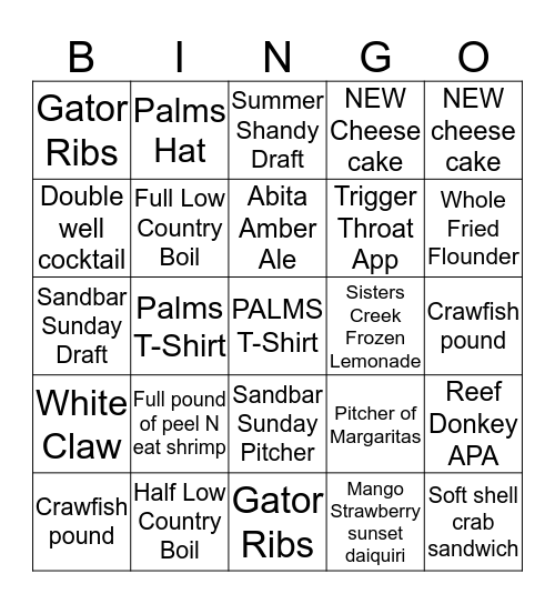 PFC SATURDAY BINGO Card