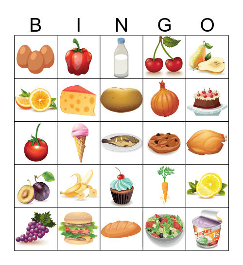 FOOD BINGO Card