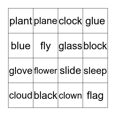 Blends Bingo Card