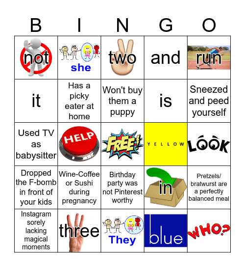 Sight Words Bingo Card