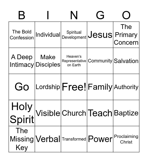 Kingdom Disciples  Bingo Card